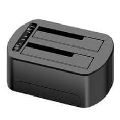 CoreParts Priklopna postaja CoreParts RGB Gaming USB 3.0 za trdi disk, kloniranje, dvojni reži, MS-Cloner-SATA 2.5-3.5