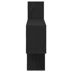 Vidaxl Stenska polica črna hrast 167,5x18x68 cm inženirski les