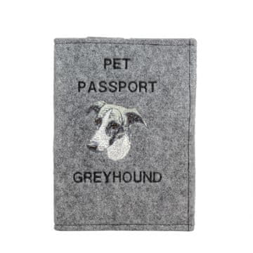 Artdog Greyhound, angleški hrt - etui za pasji potni list, ovitek za dokumente, darilo za popotnike znamke Art-Dog