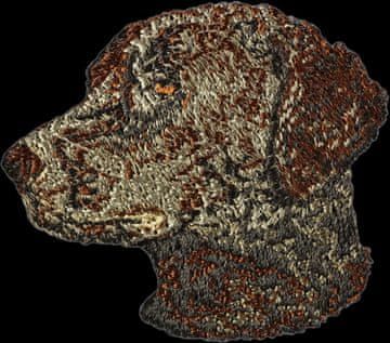 Artdog Kodrasti prinašalec - našitek v obliki psa, vezeni našitek, edinstvena dekoracija nahrbtnika znamke Art-Dog
