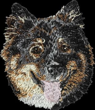Artdog Finski laponski pes - našitek v obliki psa, vezeni našitek, edinstvena dekoracija nahrbtnika znamke Art-Dog