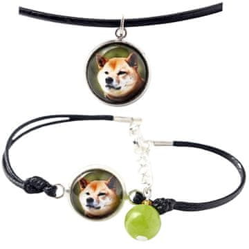 Artdog Shiba Inu - komplet nakita z vašo fotografijo, ročno izdelan komplet, zapestnica in ogrlica znamke Art.-Dog