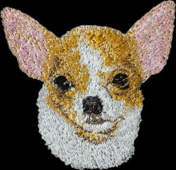 Artdog Kratkodlaka čivava - našitek v obliki psa, vezeni našitek, edinstvena dekoracija nahrbtnika znamke Art-Dog