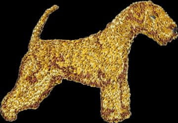 Artdog Lakelandski terier - našitek v obliki psa, vezeni našitek, edinstvena dekoracija nahrbtnika znamke Art-Dog