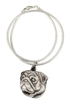 Artdog Mops, Carlin II - pasja ogrlica, unikaten nakit za ljubitelje psov, unikaten obesek s kačo znamke Art-Dog
