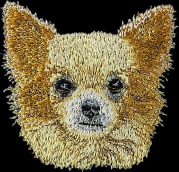 Artdog Dolgodlaki čivava - našitek v obliki psa, vezeni našitek, edinstvena dekoracija nahrbtnika znamke Art-Dog