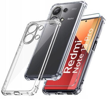 shumee Ovitek za Xiaomi Redmi Note 13 PRO 4G / Poco M6 PRO 4G z otočnim zaščitnim steklom in zaščito pred udarci