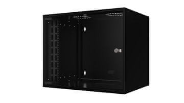 shumee Lanview 19" 9U stenska omarica za montažo na rack 565x400x440mm Soho - črna - nesestavljena, RUM09U40MNBL