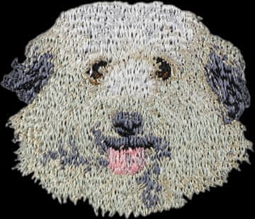 Artdog Pirenejski ovčar - našitek v obliki psa, vezeni našitek, edinstvena dekoracija nahrbtnika znamke Art-Dog