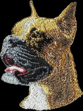 Artdog Boksar, Boksar I - našitek v obliki psa, vezeni našitek, edinstvena dekoracija nahrbtnika znamke Art-Dog
