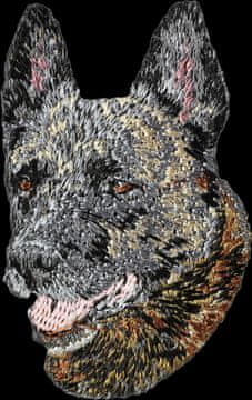 Artdog Nizozemski ovčar - našitek v obliki psa, vezeni našitek, edinstvena dekoracija nahrbtnika znamke Art-Dog