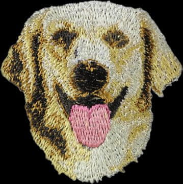 Artdog Zlati prinašalec - našitek v obliki psa, vezeni našitek, edinstvena dekoracija nahrbtnika znamke Art-Dog