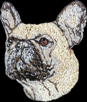 Artdog Francoski buldog - našitek v obliki psa, vezeni našitek, edinstvena dekoracija nahrbtnika znamke Art-Dog