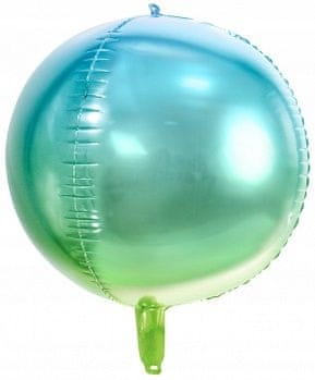 PartyDeco Folija balon ombre, modro-zelen, 35 cm