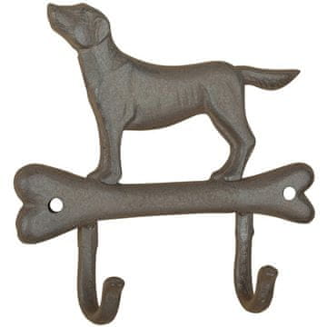 Esschert Design Litoželezni obešalnik Dog 2 kljukici