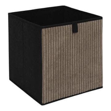shumee Škatla iz korduroja 30x30 cm, taupe