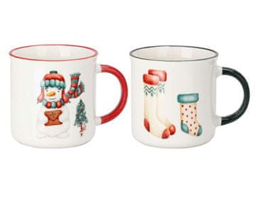 Excellent Houseware Komplet skodelic z božičnim motivom
