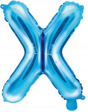 PartyDeco Folija balon črka "X", 35 cm, moder