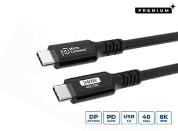 MicroConnect Microconnect USB4CC15-240W USB kabel USB4 Gen 3x2 1,5 m USB C črne barve