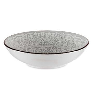 Vessia Globok krožnik 20 cm mandala siva