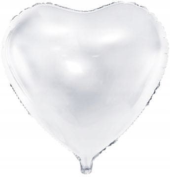 Folija balon v obliki srca, 61 cm, bel, 1 kos.