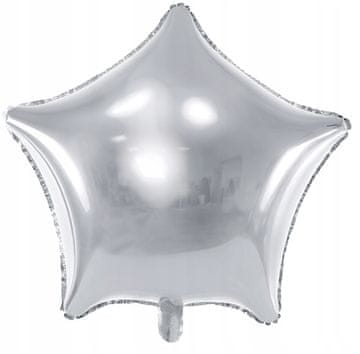 PartyDeco Folija balon z zvezdico, 70 cm, srebrn, 1 kos.