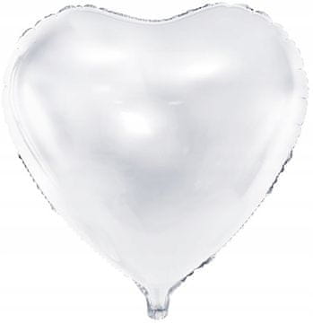 shumee Folija balon v obliki srca, 45 cm, bel, 1 kos.