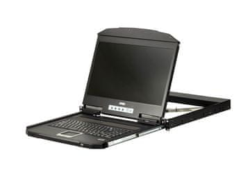 Aten Aten CL3700NW 18,5" 1U FHD rack konzola, črna