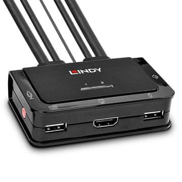 Lindy Lindy 42340 USB KVM HDMI 2x1 1080p črne barve