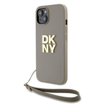 DKNY Trdi ovitek za iPhone 15 dkny bež z zapestnim paščkom
