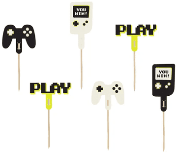 Okraski za kolačke - Gamer 6-10 5 cm 6 kosov.