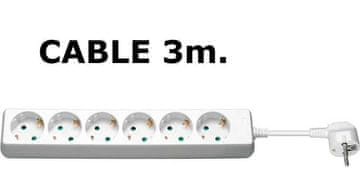 MicroConnect MicroConnect 6-polna Schuko vtičnica 3M bela
