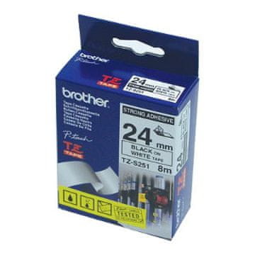 BROTHER TZ-S251 etiketirni trakovi črno-beli
