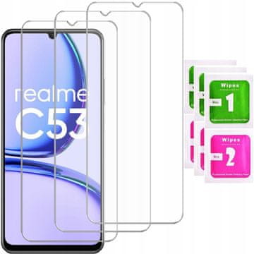 shumee 3x 9H kaljeno steklo za realme C53 | 3-PAKET
