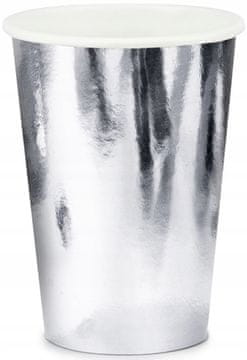 Papirnati kozarci, srebrni, 220 ml, 6 kosov.