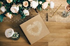PartyDeco Organza s potiskom, bela, 0,36 x 9 m, 1 kos.