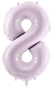 PartyDeco Folija balon številka 8 osem vijoličen 72 cm