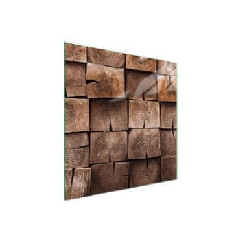 shumee Zaščitna plošča za stekleni kamin 50x52 Les