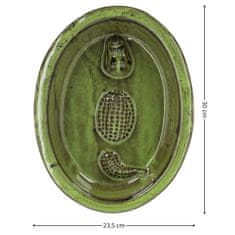 Esschert Design Keramična ptičja kopel s krokodilom, zelena