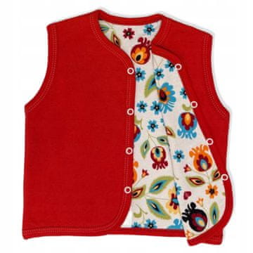 shumee Bombažni brezrokavnik 86 kaftan brez rokavov za dekleta, rdeč
