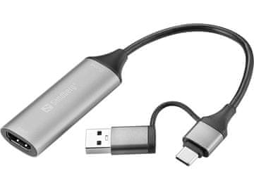 Sandberg Sandberg 136-70 HDMI A USB A+C adapter siv