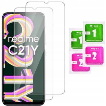 shumee 2x kaljeno steklo za Realme C21Y steklo 9H