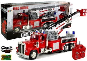 slomart LEAN TOYS Gasilski avto 60cm, R/C, izvlečna/vrtljiva lestev, zvok, luči