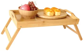 slomart KING Hoff Bambusov servirni mizica/pladenj s preklopnimi nogami