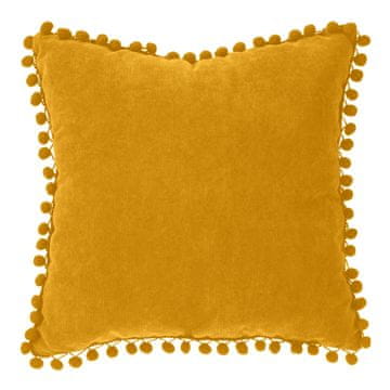 Atmosphera Vzglavnik s pomponi 40x40 cm rumene barve