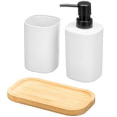 Berilo Kopalniški set na bambusovem pladnju, bel