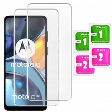 shumee 2x kaljeno steklo za Motorola Moto G22 4G