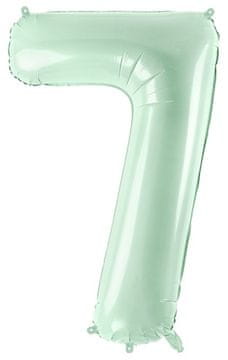 PartyDeco Folija balon številka 7 sedem zelen 72 cm