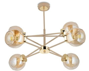 shumee Stekleni lestenec Cris Beige 6xE27 60 cm