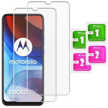 shumee 2x kaljeno steklo ZA Motorola Moto E7 Power | 2 kosa
